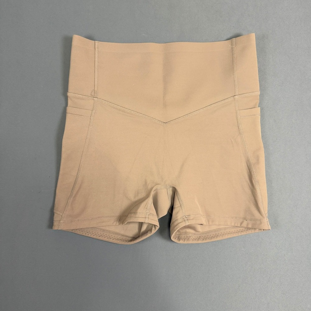 Halara High Waisted Shaping Shorts Tummy Control Butt Lifting Tan Women's Small